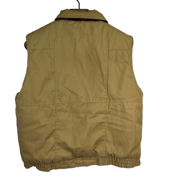 Vintage Mountain Crest Reversible Vest Brown Plaid Hunting Shooting‎ Large - Picture 10 of 10